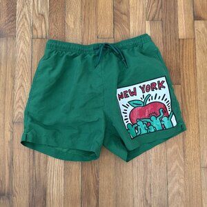 Keith Haring Men's Swim Shorts Big Apple New York Freedom Size M